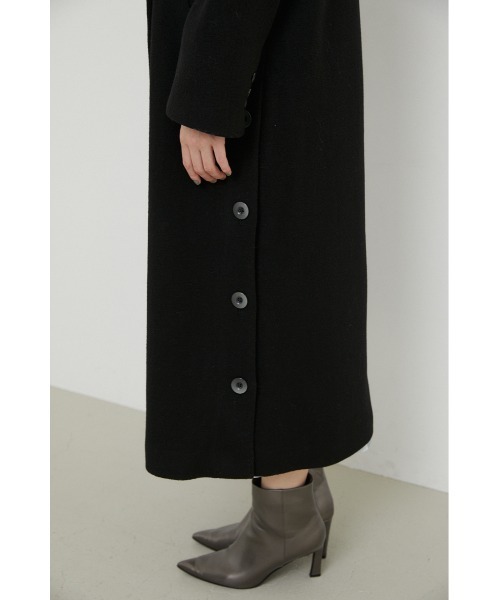 rienda（リエンダ）の「サイドボタンロングウールMIXチェスターコート