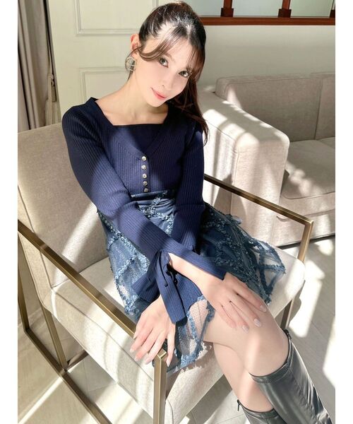 RESEXXY（リゼクシー）の「ドッキングフレアミニニットワンピース