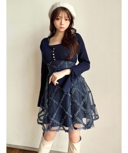 RESEXXY（リゼクシー）の「ドッキングフレアミニニットワンピース