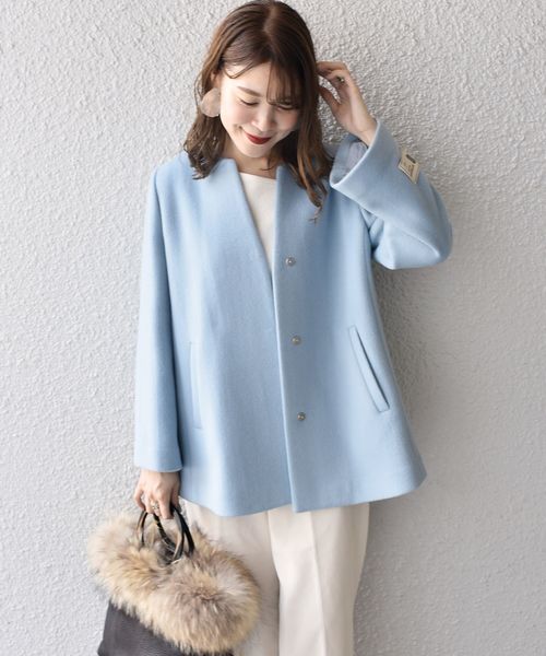 SHIPS（シップス）の「SUPER140キーネックショートコート◇（その他