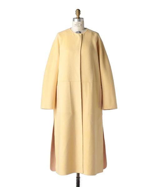 Drawer（ドゥロワー）の「Drawer ウールシルクノーカラーリバーコート