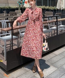 ボウタイ」に該当するワンピース（ピンク/桃色系）ファッション通販