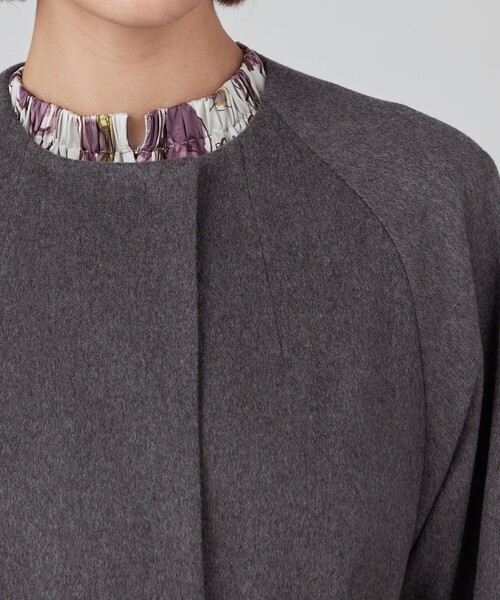 ピュアカシミヤ ノーカラーコート（ノーカラーコート）｜TOMORROWLAND