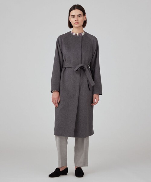 ピュアカシミヤ ノーカラーコート（ノーカラーコート）｜TOMORROWLAND