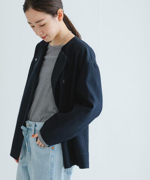 セール】ツイルノーカラーリバーコート（ノーカラージャケット