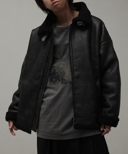 セール】【welise/ウェライズ】ヘビーPUムートン オーバーサイズ