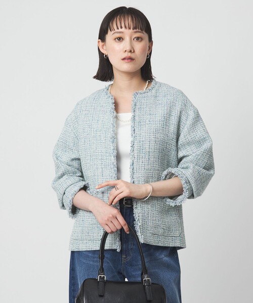 セール】［size SHORTあり］ミックス ツイードライク ポケット ノー