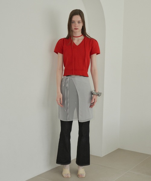 GIUNON（ジウノン）の「sheer wrap skirt / シアーラップスカート