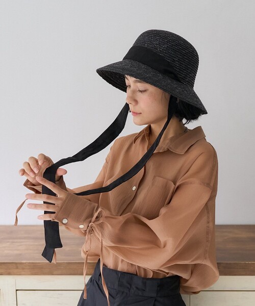 GK フォクシー ブティック リボン ストロー ハット 麦わら帽子 GK