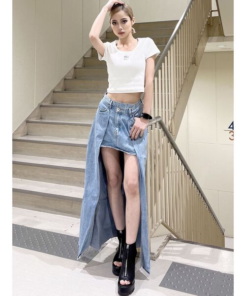 GYDA（ジェイダ）の「【倖田來未コラボ】OVERLAP EMBOSSロングデニム