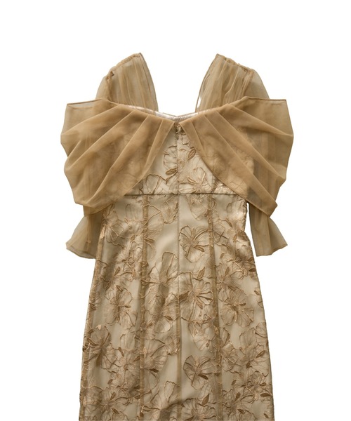 チュールドレープスパンコールドレス / tulle drape spangle dress