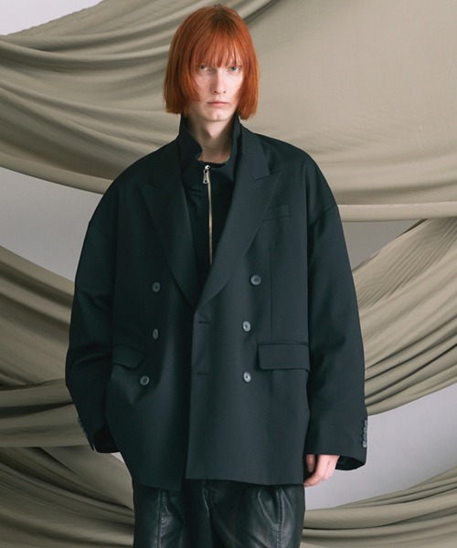 UNISEX》Wool Mix Prime-Over Peaked Lapel Double Tailored Jacket