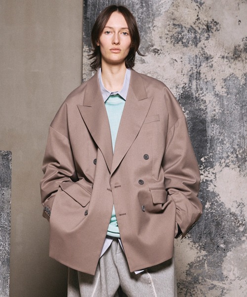 UNISEX》Wool Mix Prime-Over Peaked Lapel Double Tailored Jacket