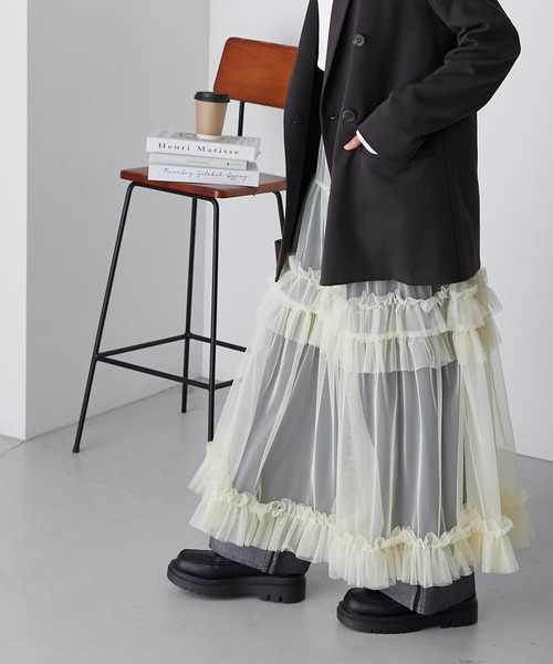forksy.】チュールフリルボリュームティアードスカート forksy.│MONO