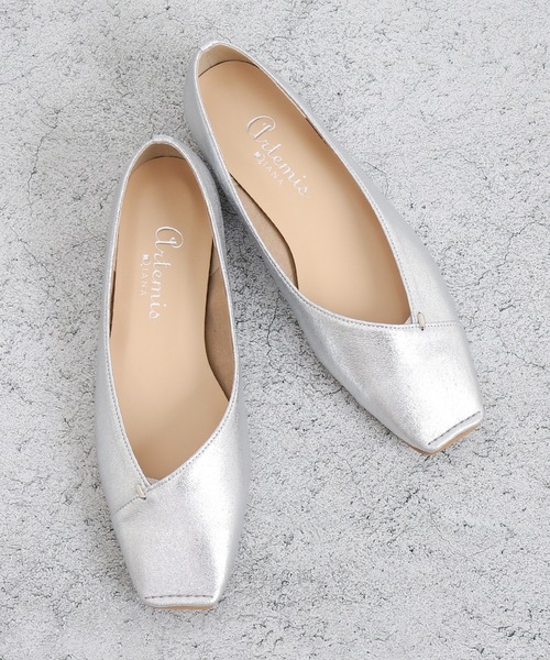 片足150g】超軽量スクエアトゥフラットシューズ（バレエシューズ