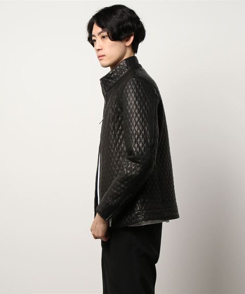 TETE HOMME（テットオム）の「キルティングレザーブルゾン（ライダース