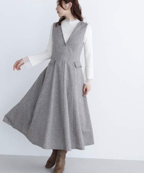 セール】◇ツイーディーフリンジジャンスカ（ジャンパースカート