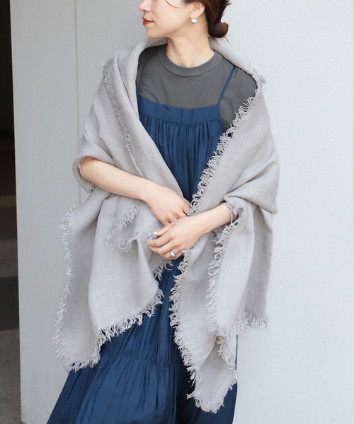 ASAUCE MELER/アソースメレ】ベルギーリネン フリンジストール