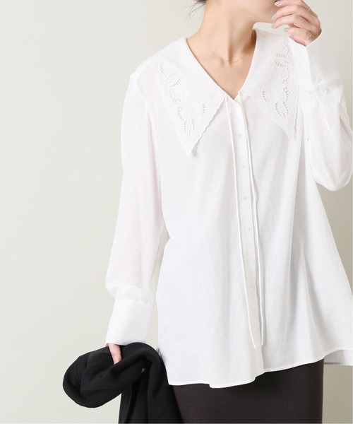 IENA（イエナ）の「レース刺繍カラーロングスリーブブラウス◇（シャツ