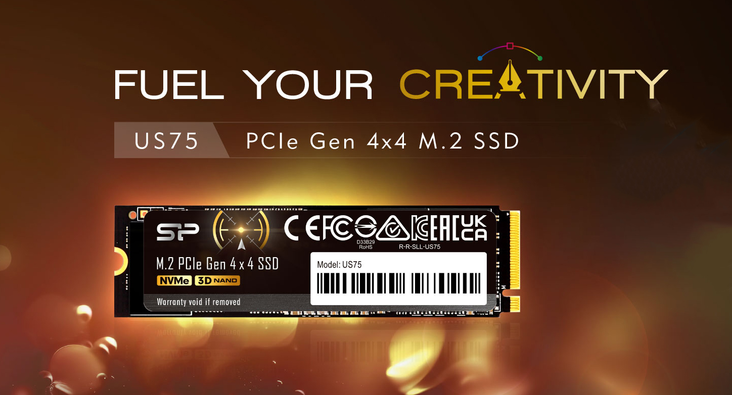 Silicon Power 1TB US75 Nvme PCIe Gen4 M.2 2280 SSD R/W Up to 7,000