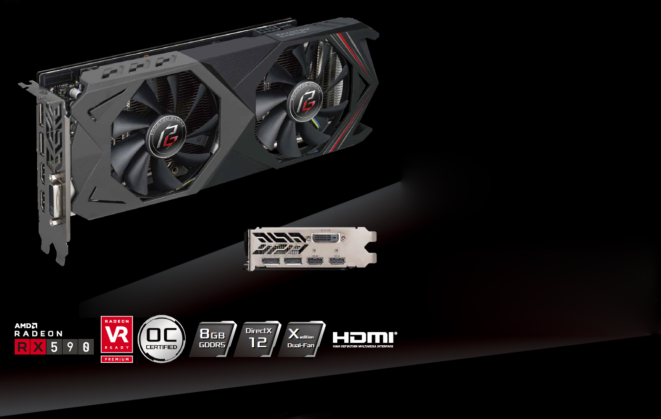 ASRock Phantom Gaming X Radeon RX 590 Graphics Card RX590 8G OC