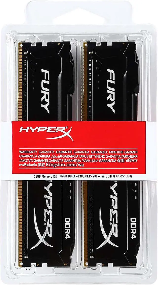HyperX Fury 32GB (2 x 16GB) DDR4 2400MHz DRAM (Desktop Memory