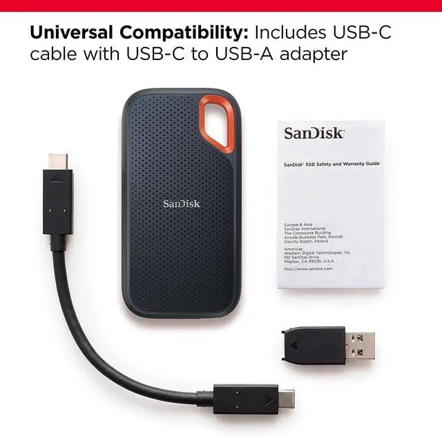 SanDisk 1TB Extreme Portable SSD V2 - Up to 1050 MB/s - Newegg.com