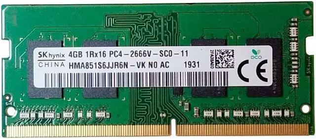 HMA851S6JJR6N SK Hynix 4GB SO-DIMM 1RX16 DDR4 PC4-21300 2666MHZ