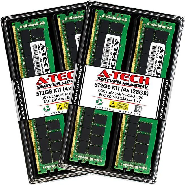 A-Tech 512GB (4x128GB) 2S4Rx4 (8Rx4 3DS) PC4-21300R DDR4 2666 MHz