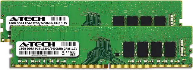 A-Tech 32GB (2x16GB) DDR4 2400MHz DIMM PC4-19200 UDIMM Non-ECC