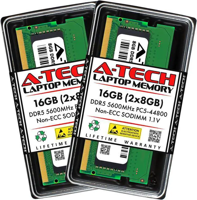 A-Tech 16GB (2x8GB) DDR5 5600MHz SODIMM PC5-44800 Non-ECC