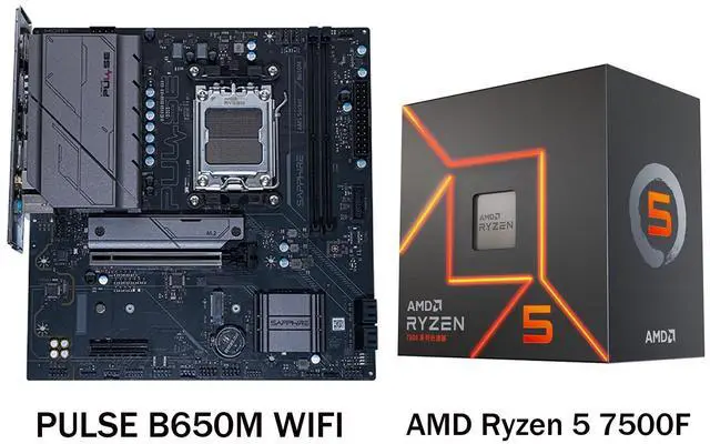 Sapphire Tech PULSE B650M WiFi AM5 Motherboard & Ryzen 5 7500F 6