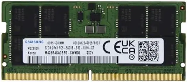 Samsung 32GB (1x32GB) DDR5 5600MHz PC5-44800 SODIMM 2Rx8 CL46 1.1v