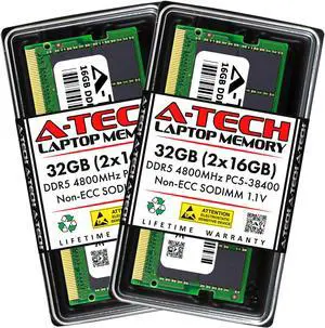 A-Tech 16GB (2x8GB) DDR5 4800MHz SODIMM PC5-38400 Non-ECC