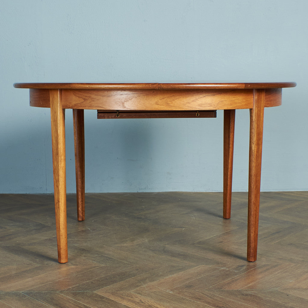 北欧ヴィンテージ エクステンション ラウンドダイニングテーブル / 天