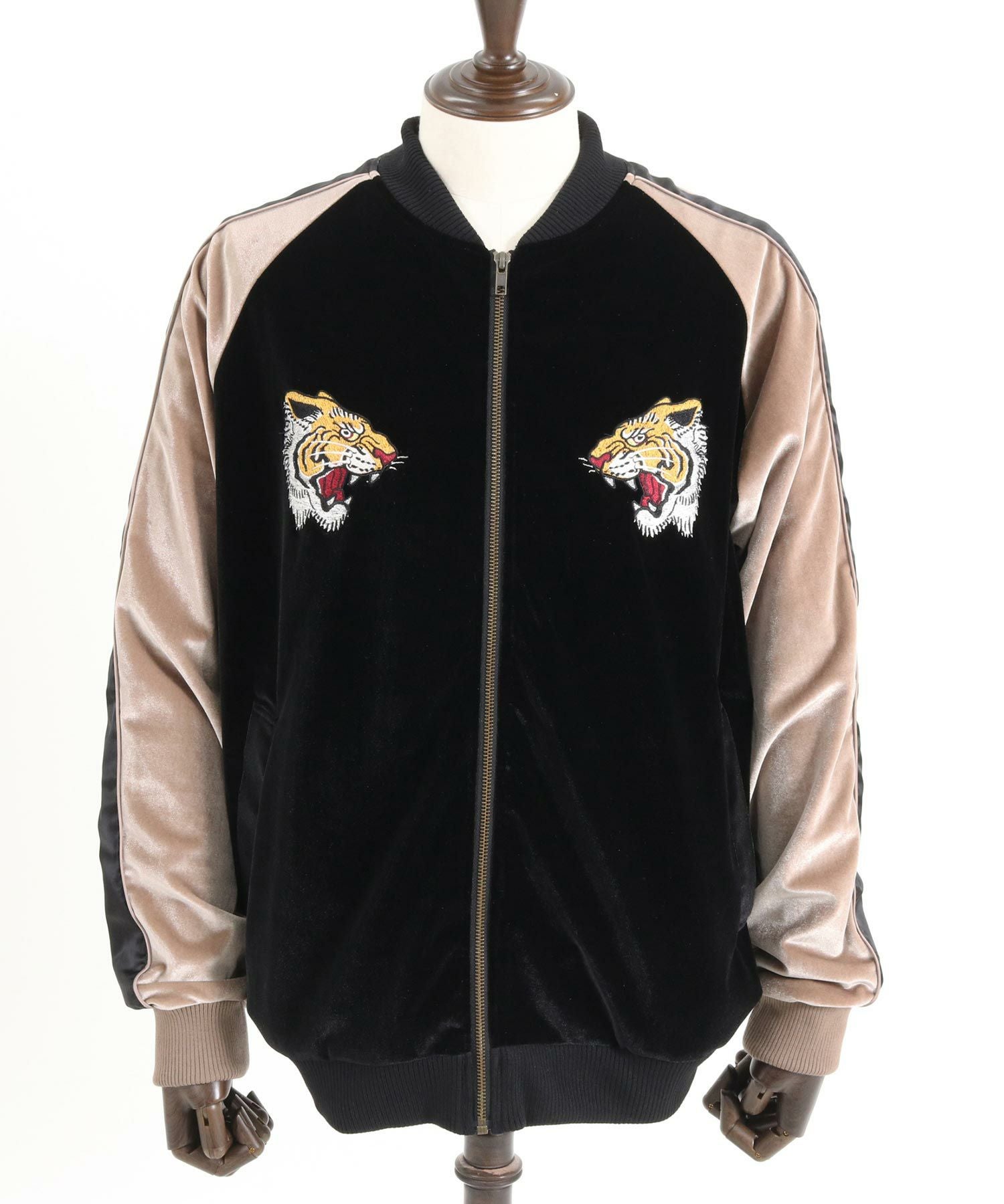 50%OFF【CAMBIO(カンビオ)】Tiger Embroidered Velour Souvenir Jacket
