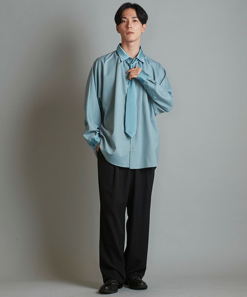 60%OFF【NO ID.(ノーアイディー)】ﾈｸﾀｲ付ﾈｯｸｷﾞｬｻﾞｰBIG-SH シャツ