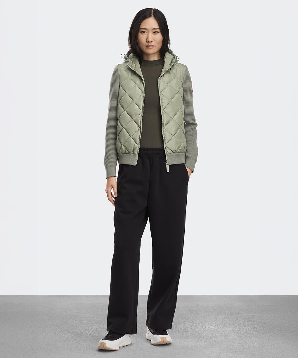 ハイブリッジ キルテッド ニット フーディー(6800L)｜カナダグース