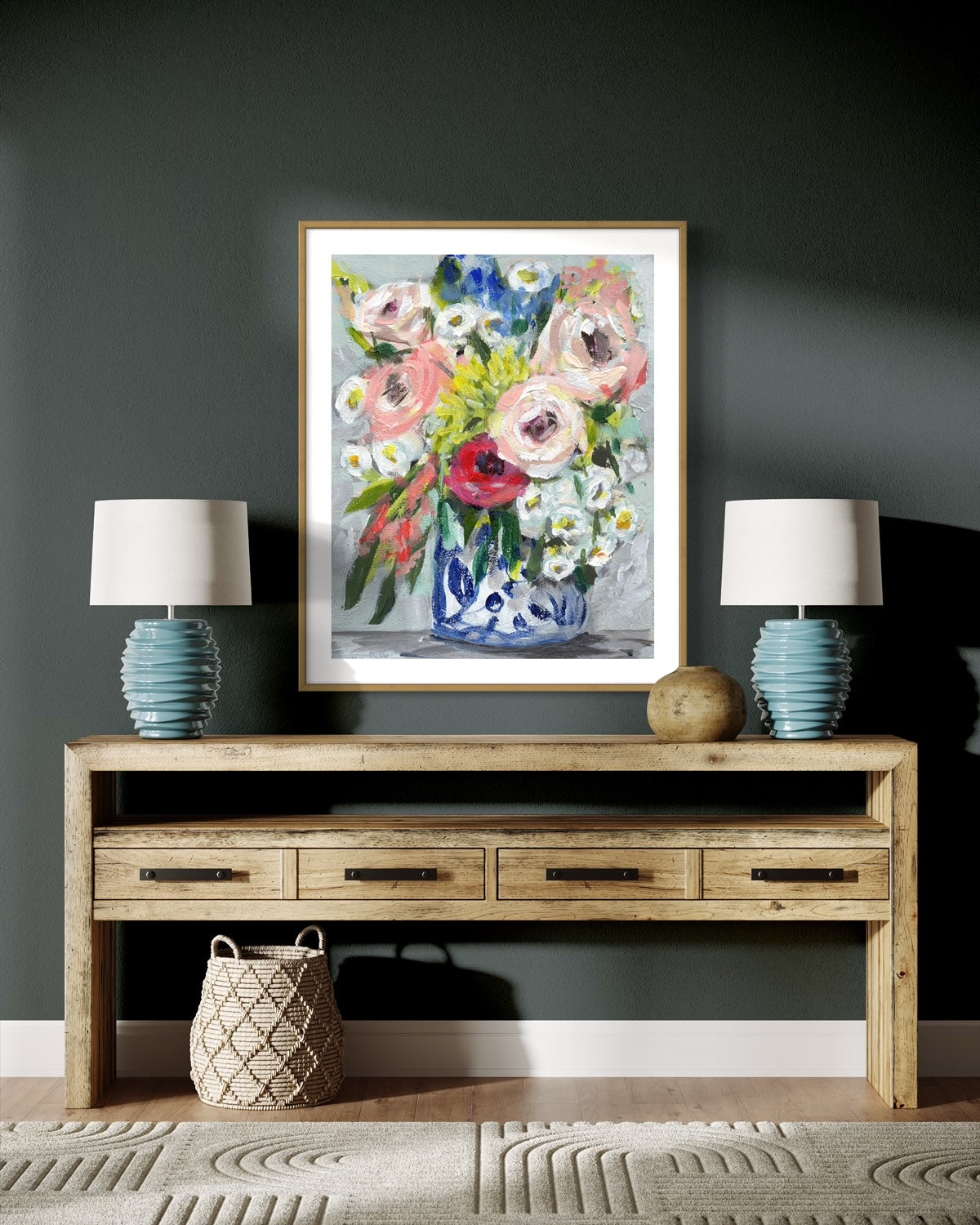 Market Flowers Gray Art Print on paper – Candace Carroll Art