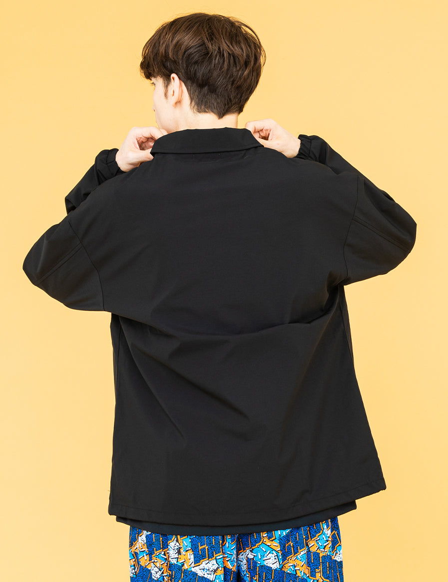 EMBROIDERY LOGO COACH JACKET (BLACK)