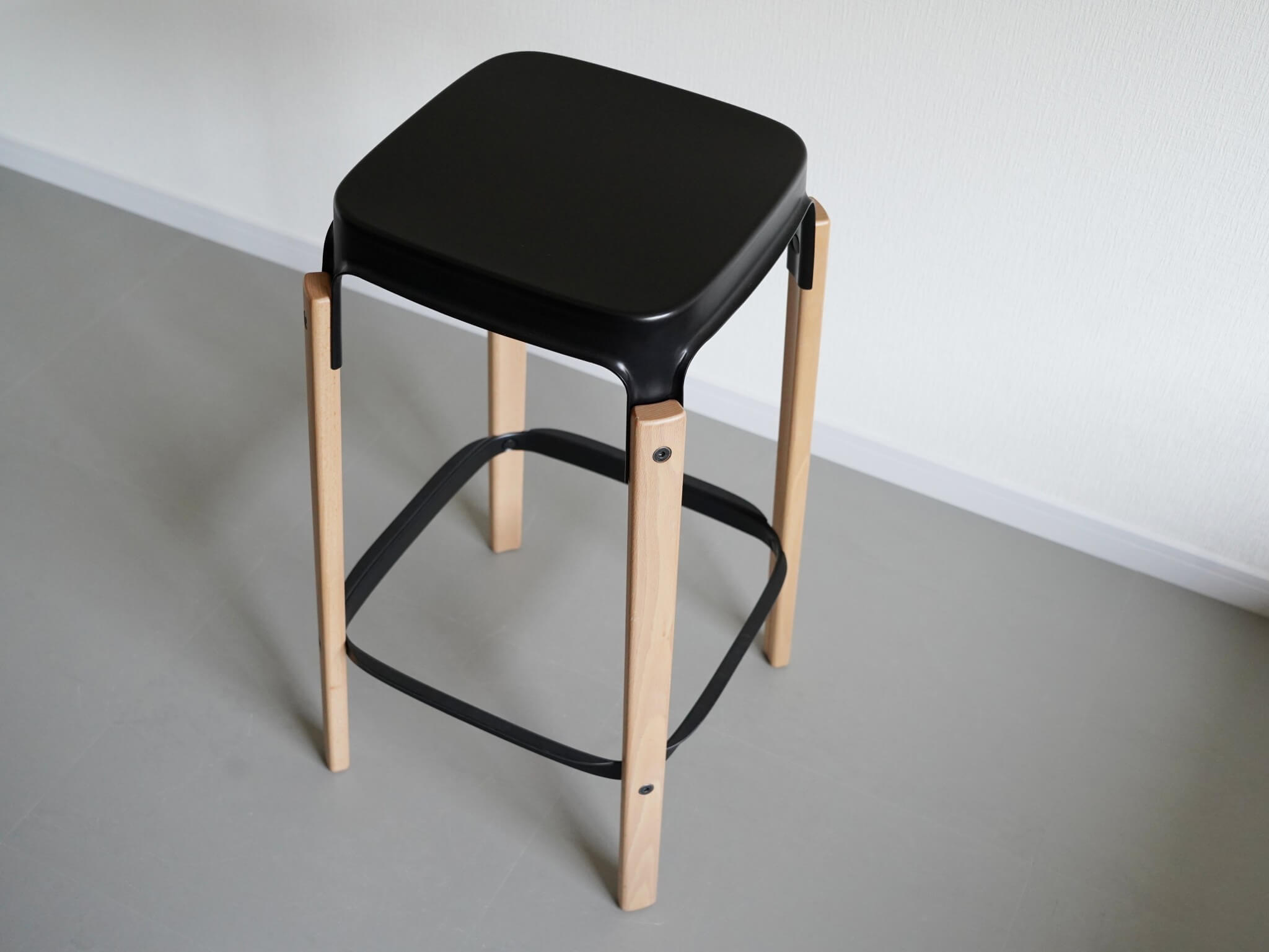 スチールウッド ハイスツール ブルレック ビーチ×ブラック ロナン