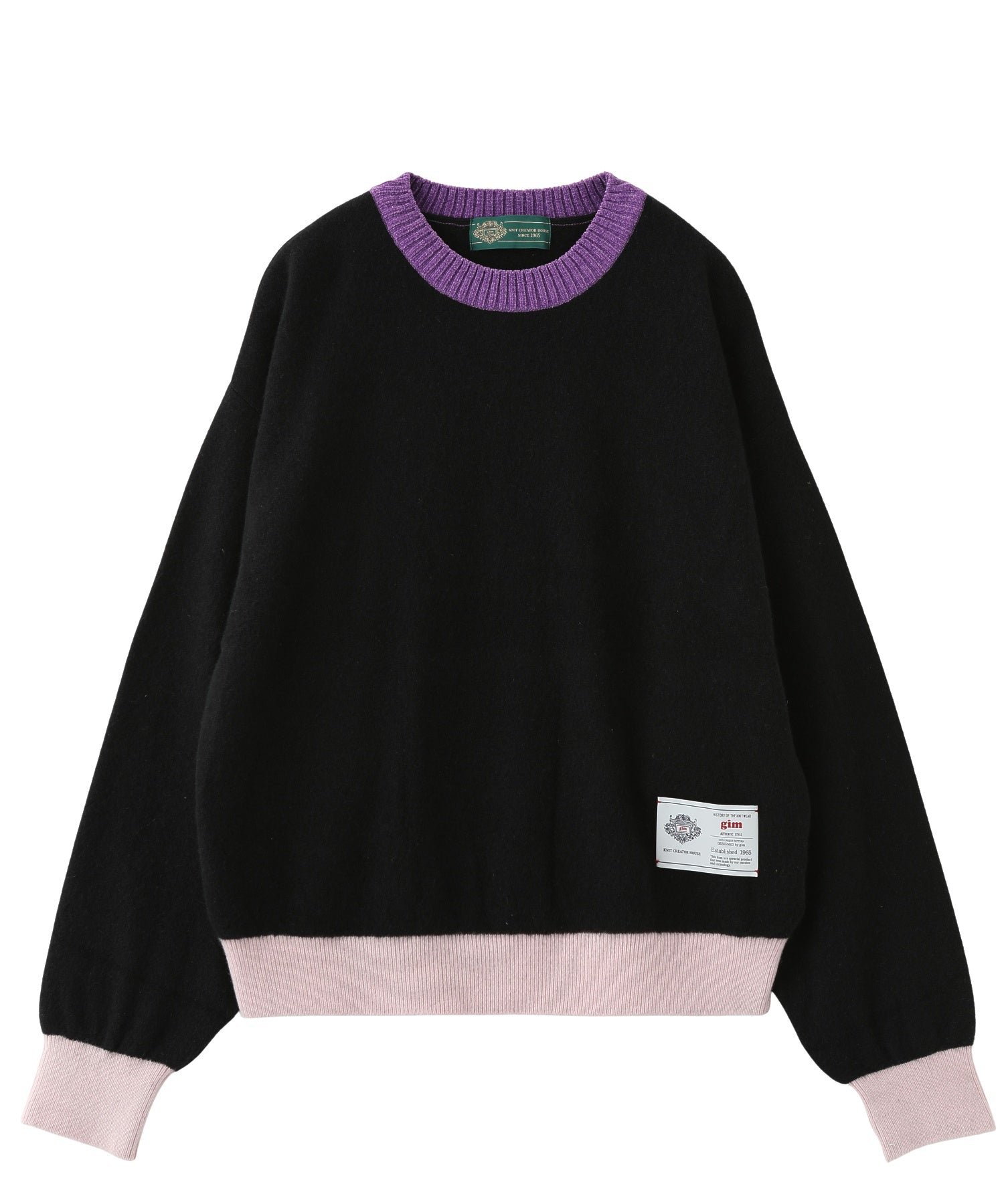 gimcontext/ジム コンテキスト/Color Blocked Cashmere Crew Neck