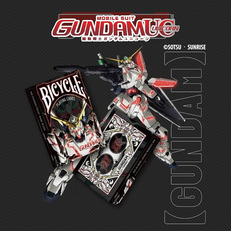 Bicycle Gundam Seed 00 UC Unicorn 4-decks collection in acrylic
