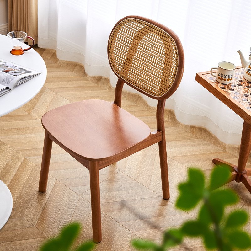 チェア ダイニングチェア 1脚 椅子 ラタン 籐編み ナチュラル 無垢材