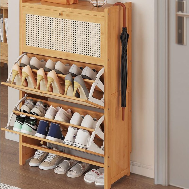 下駄箱 シューズラック 竹製 ラタン編み シューズボックス 収納 玄関