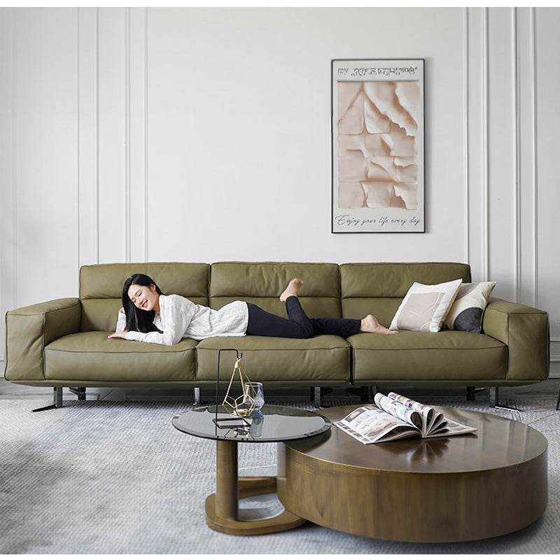 ソファ 4人掛け フェイクレザー 合皮 モダン グリーン– Casaconer