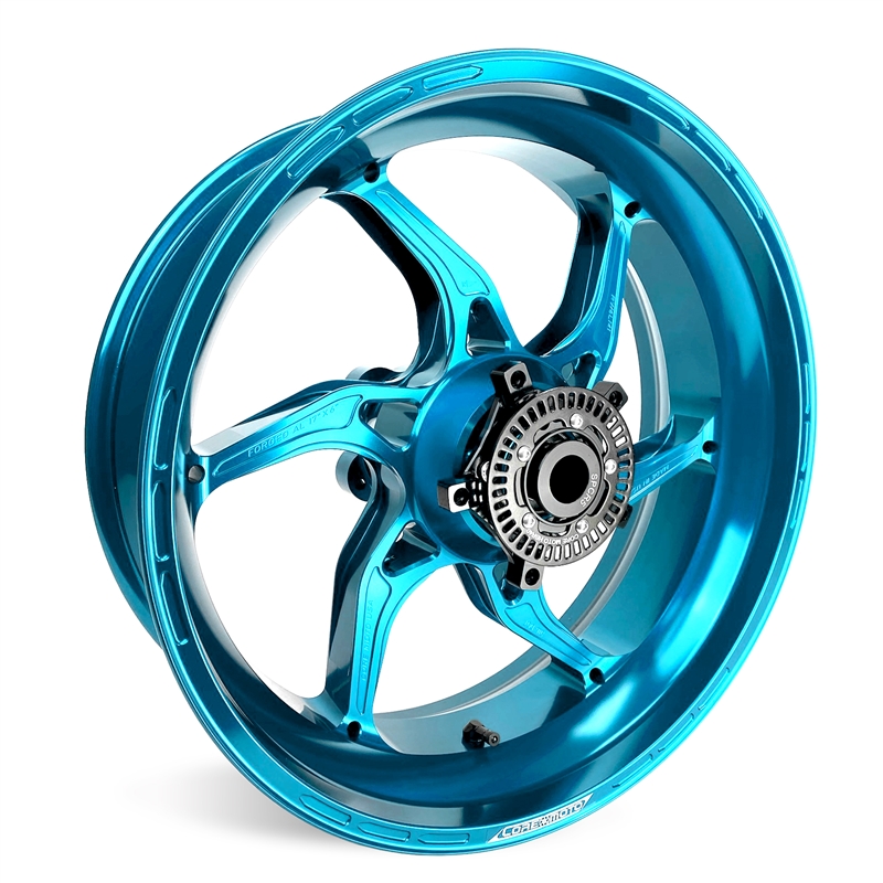 Teal Core Moto Apex-6 Lightest forged motorcycle wheels for Hayabusa