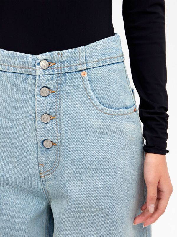 MM6 Maison Margiela ミッドライズ クロップドジーンズ | ブルー