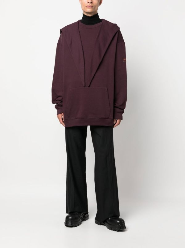 Raf Simons Deconstructed Cotton Hoodie | Purple | FARFETCH