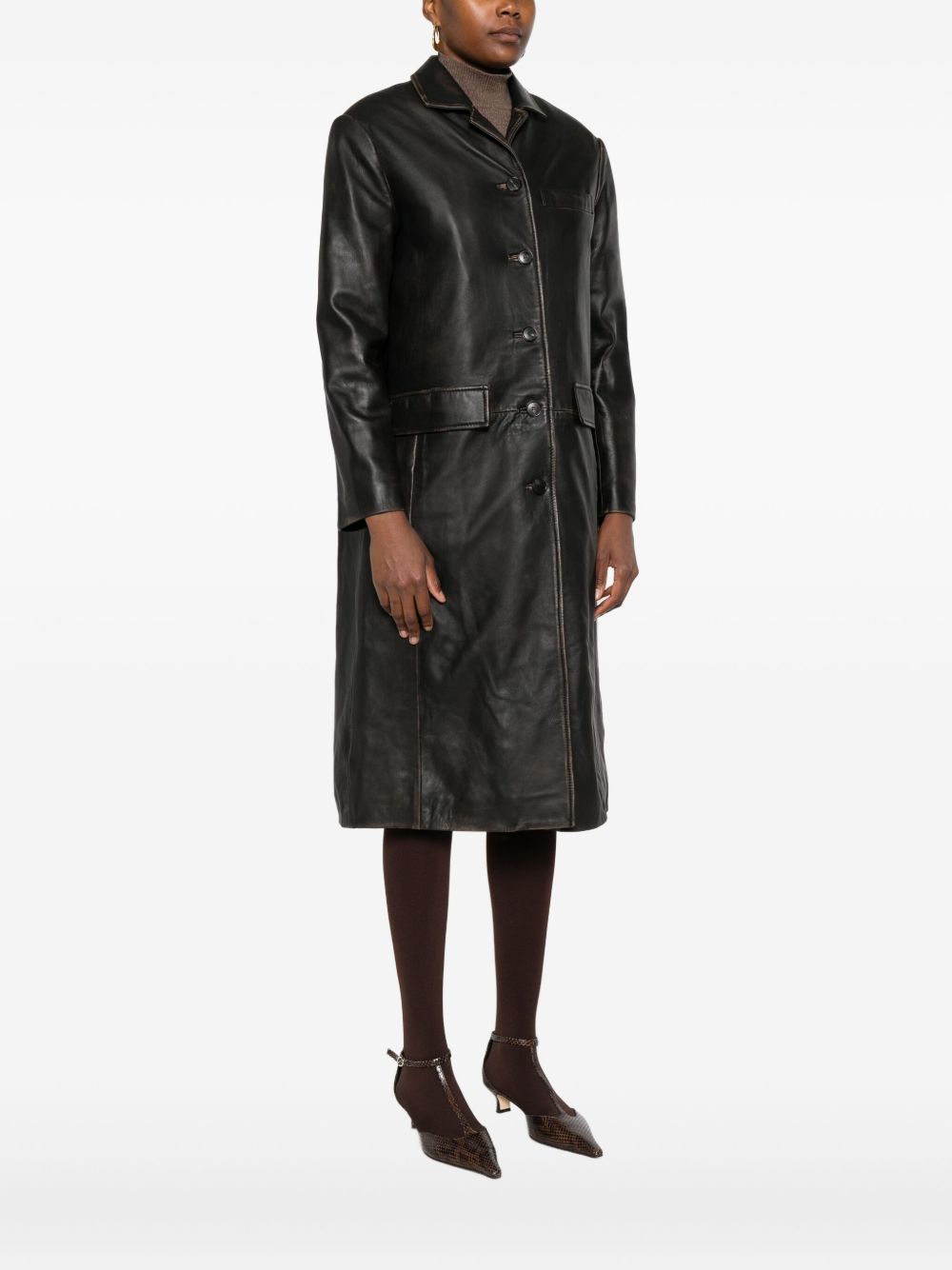 Tela ボタン レザーコート | ブラック | FARFETCH JP